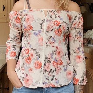 Cold shoulder floral top
